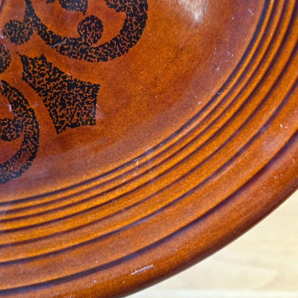 1967 Vintage Fiesta Sheffield Amberstone Brown Oval Serving Platter 12.5